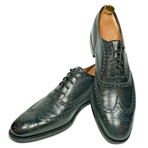 Church's Famous English Shoe Men 10 Black Leather Wingtip Benchmade Dress Oxford - Picture 15 of 15